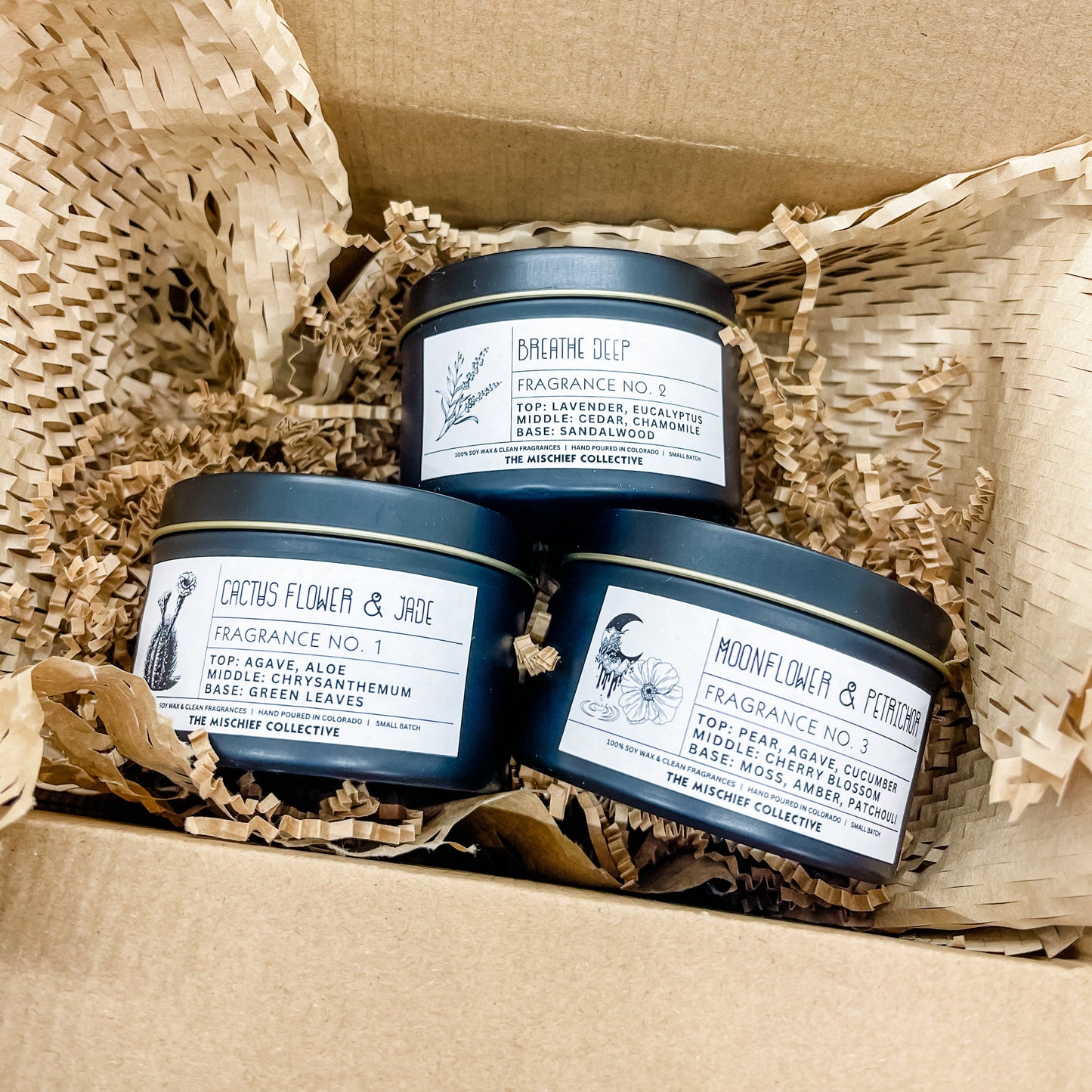 8oz Candle Trio Set - 100% Soy