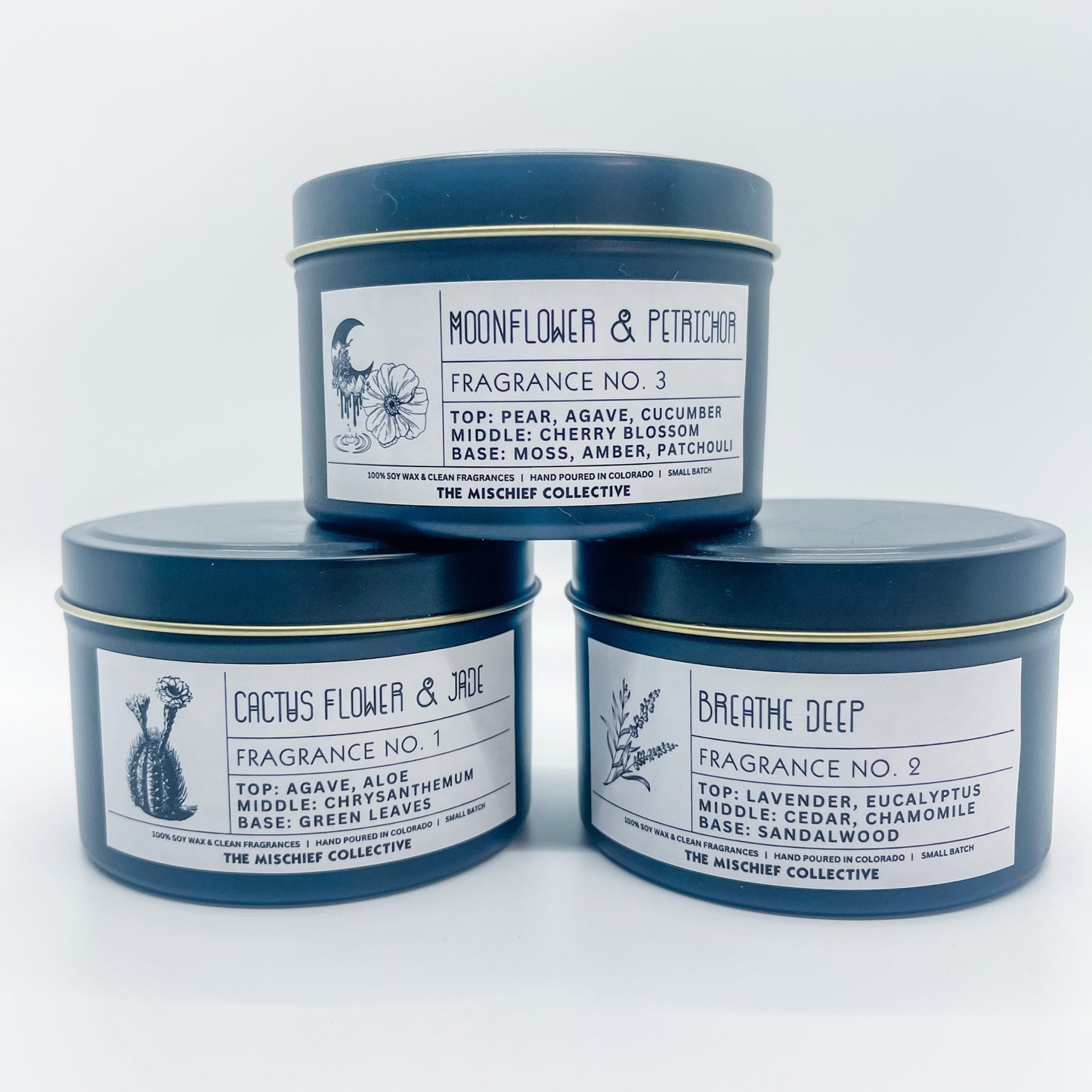 8oz Candle Trio Set - 100% Soy