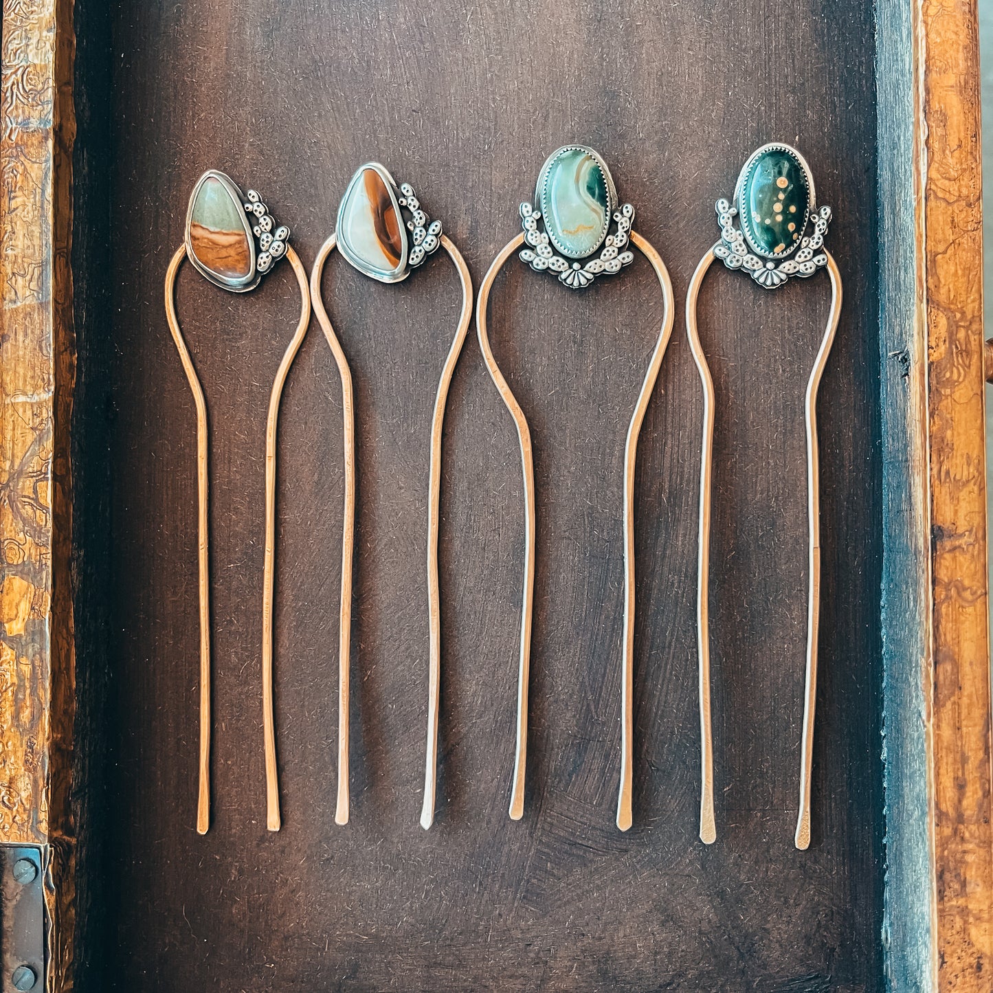 Prickly Pear Picture Jasper Jasper Hairpin #2