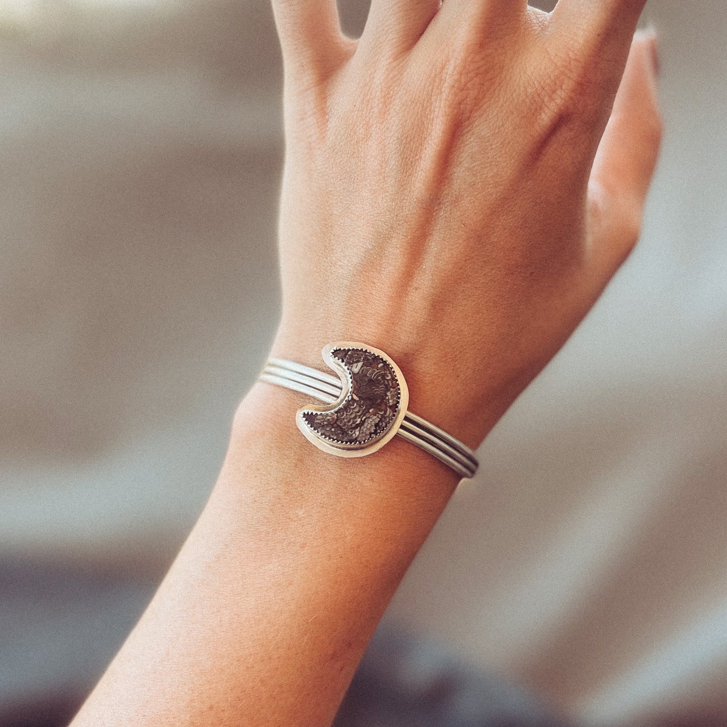 Snake Skin Stone Cuff