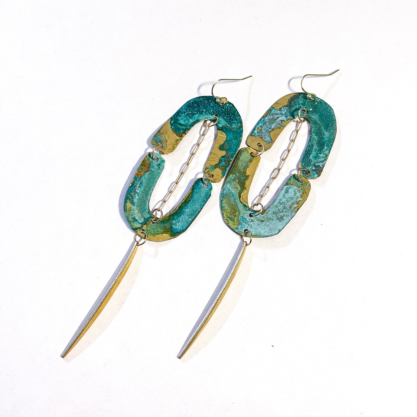 Handcut Brass Statement Earrings