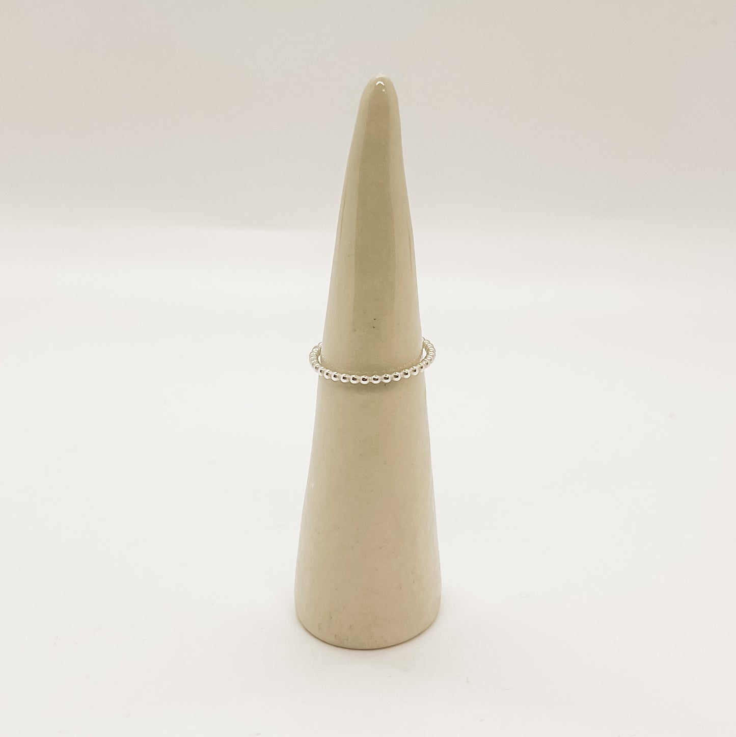 Sterling Silver Stacker - Beaded Pattern (Single)