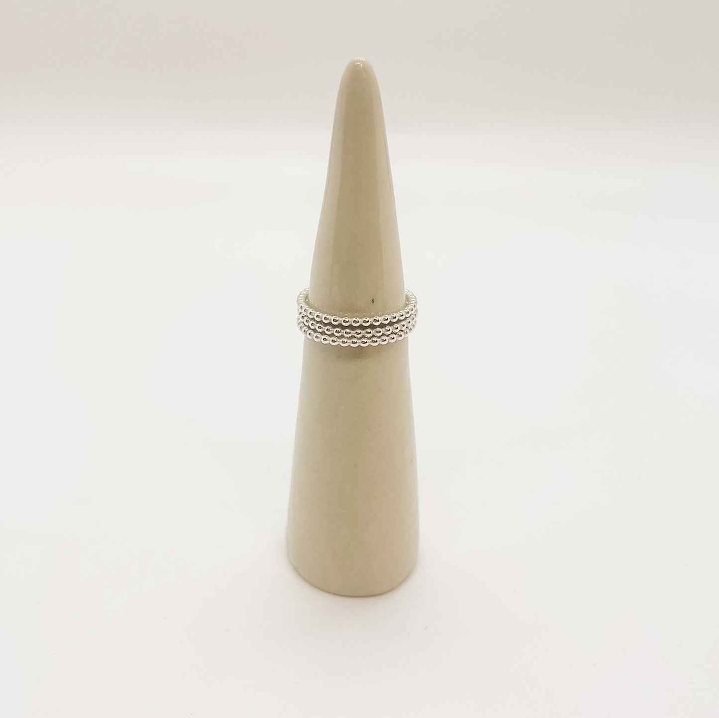 Sterling Silver Stackers - Beaded Pattern (Set of 3)