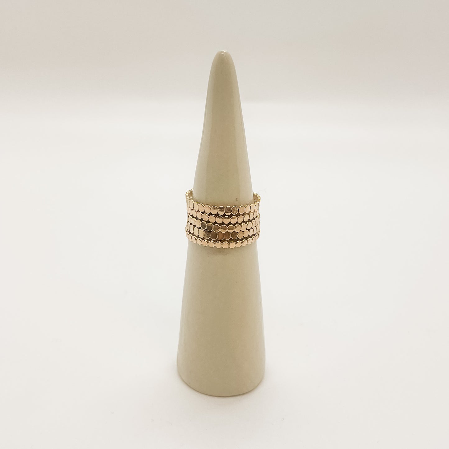 14K Gold Filled Stackers - Circle Pattern (Set of 5)