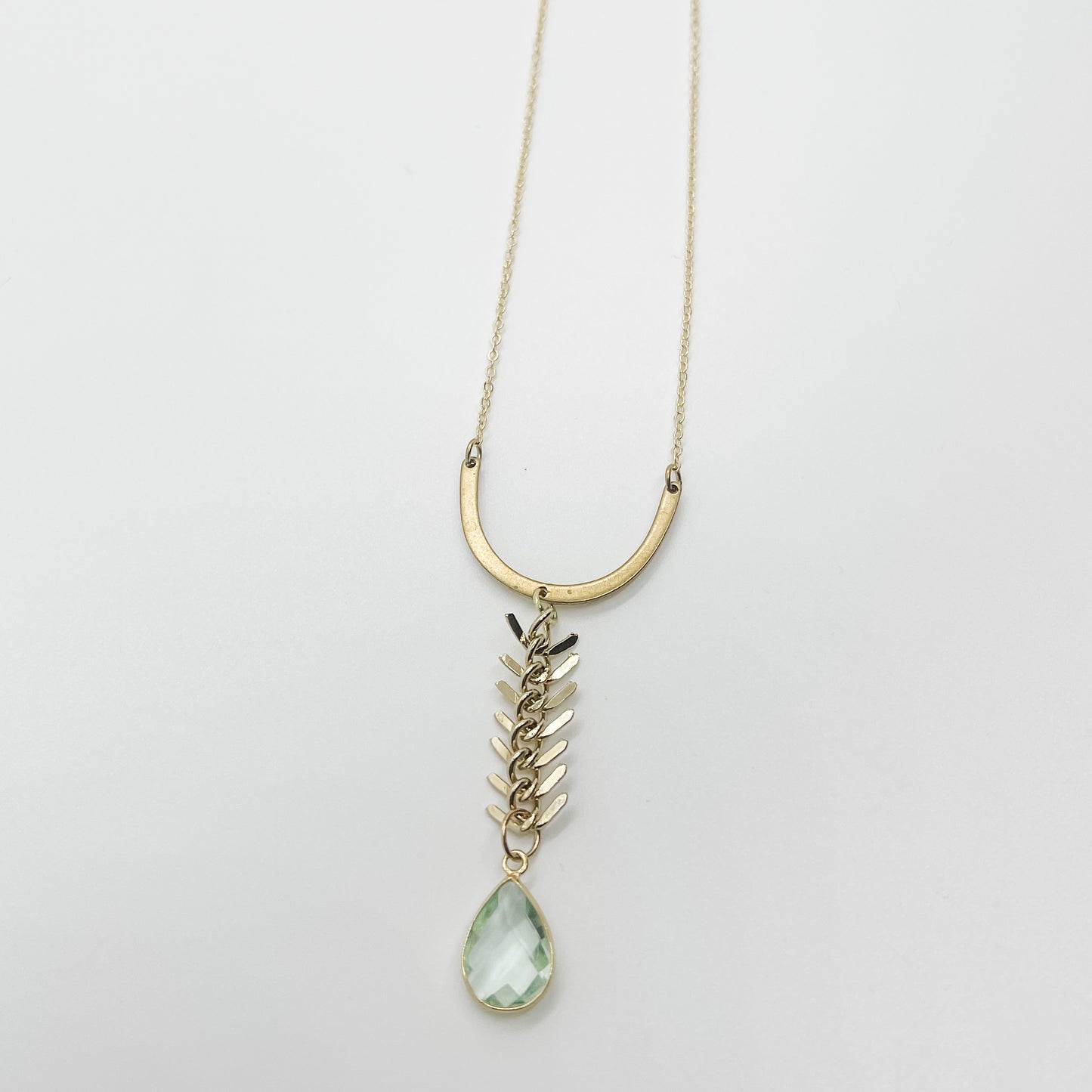 Aqua Fishbone Necklace