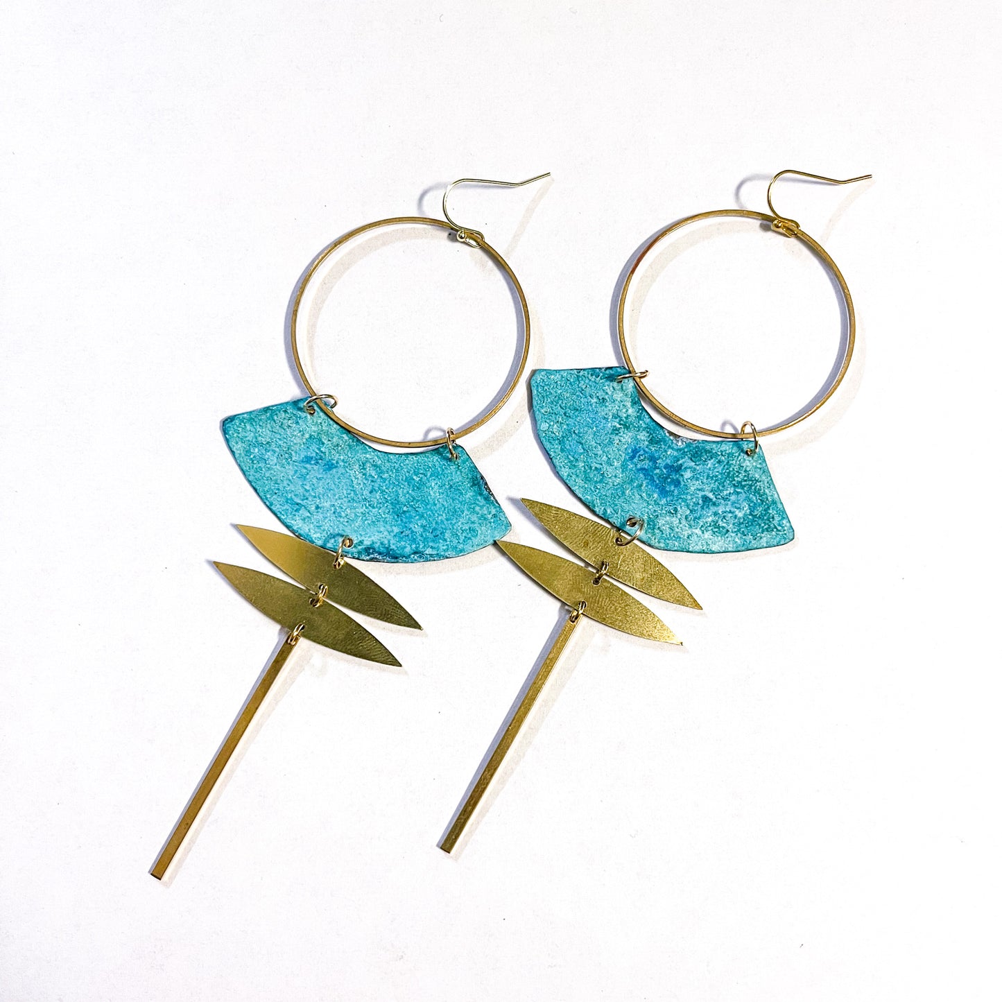 Handcut Brass Statement Earrings