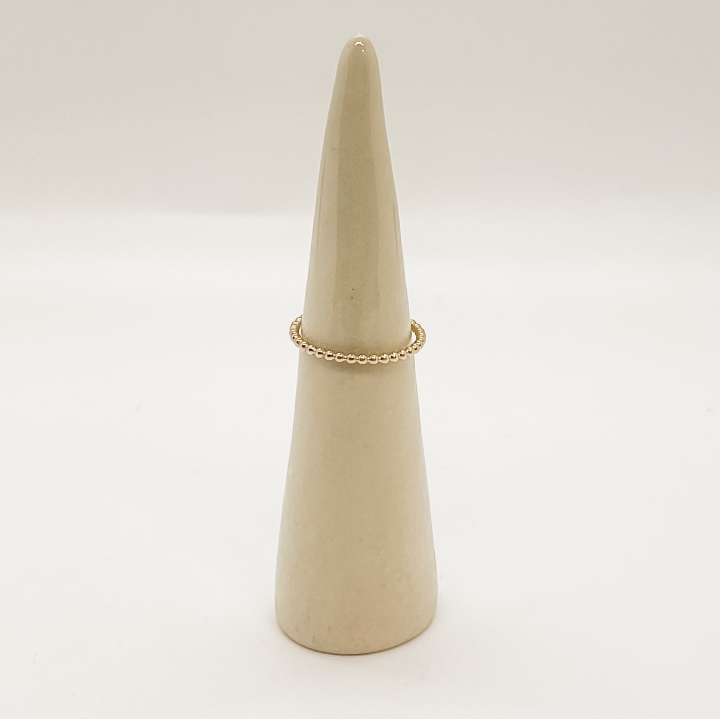 14K Gold Filled Stacker - Beaded Pattern (Single)