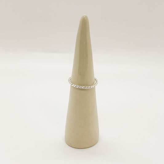 Sterling Silver Stacker - Twisted Pattern (Single)