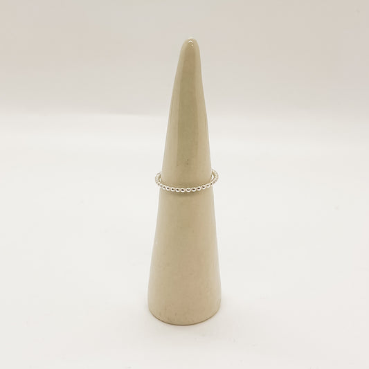 Sterling Silver Stacker - Beaded Pattern (Single)