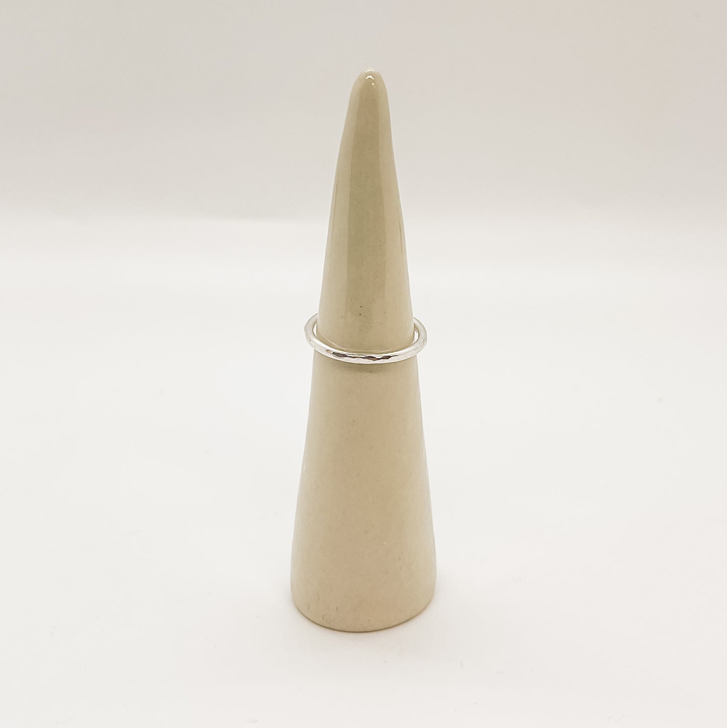 Sterling Silver Stacker - Hammered (Single)
