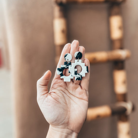 Black Cross Earrings